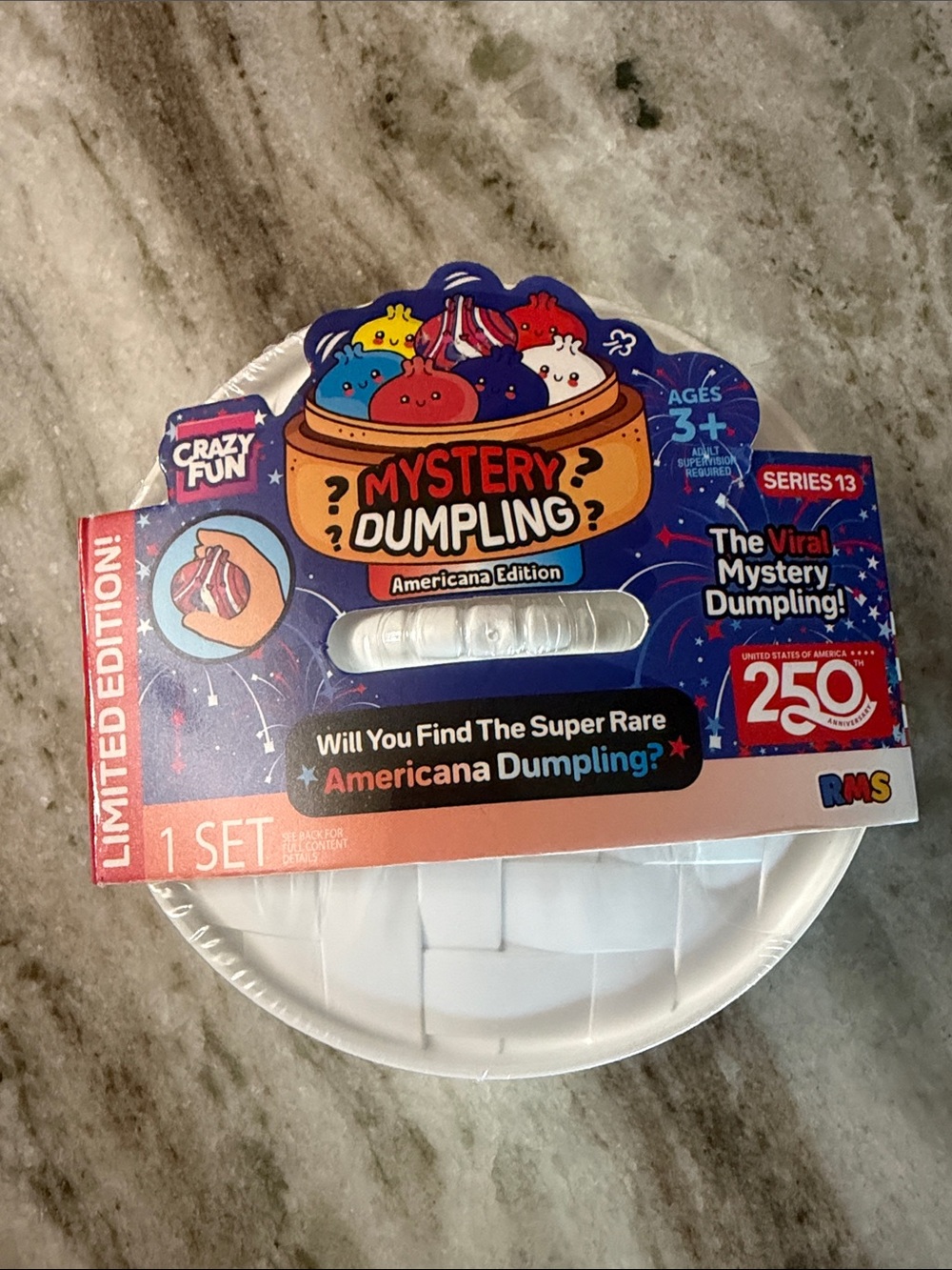 Mystery Dumpling Americana Edition Collectible Toy - Red & Blue Packaging